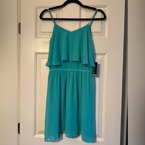 Chic Turquoise Sleeveless Dress